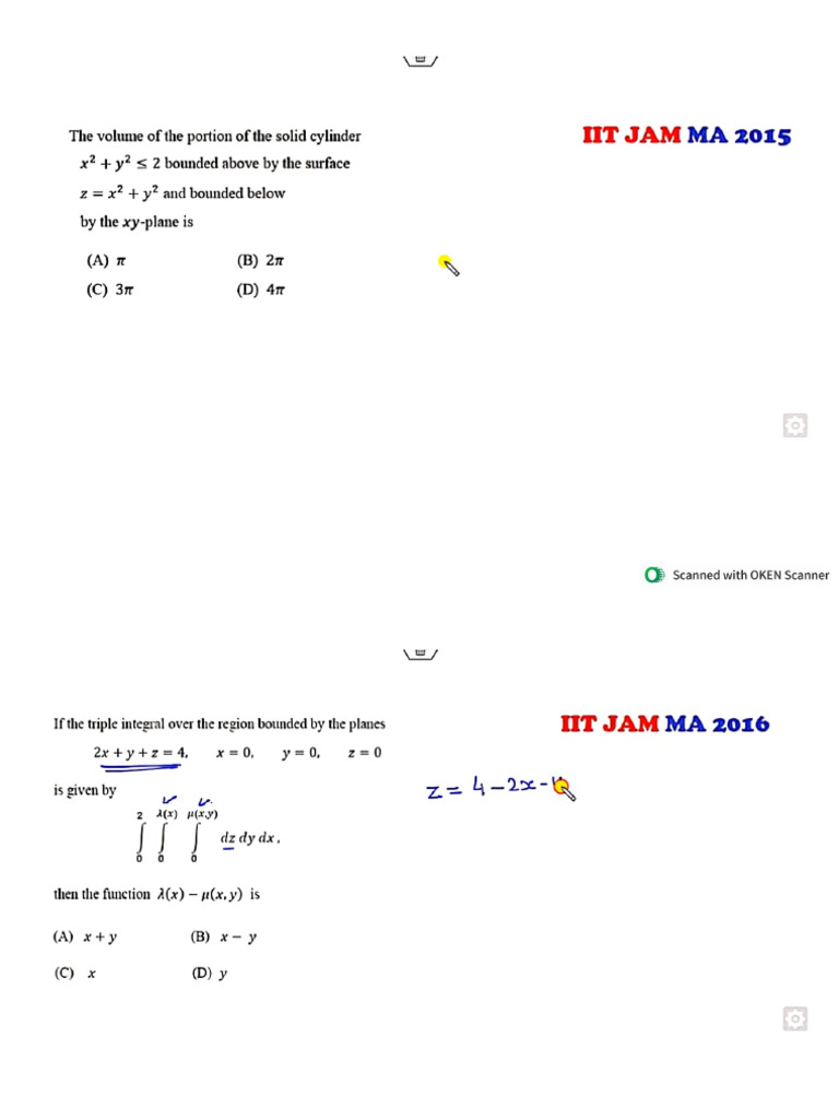 Gate Integral Calculus 2 Pyq | PDF