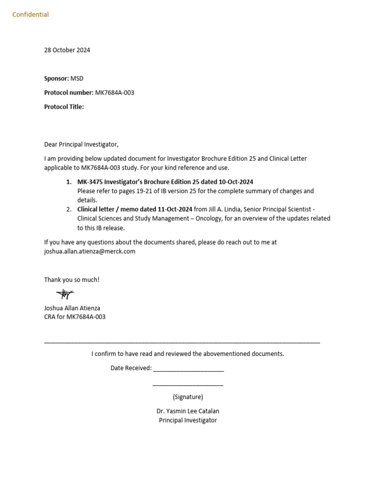 IB Edition 25 - Acknowledgement Receipt | PDF