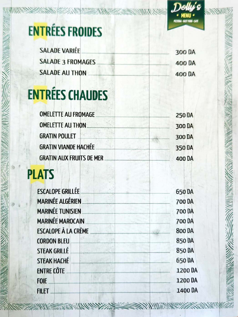 Menu Dollys | PDF