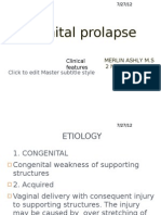 Genital Prolapse: Clinical Features