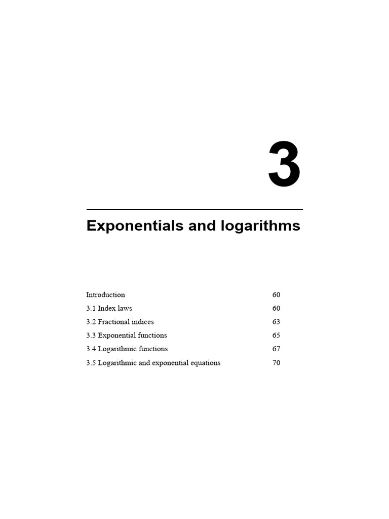 Exponentials and Logarithms | PDF | Exponential Function | Logarithm