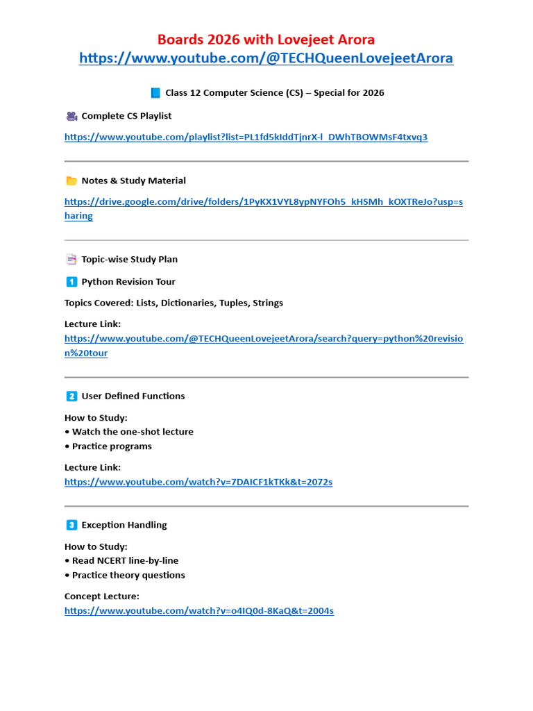 Class 12 CS Full For 2026 | PDF | Sql | Programming Paradigms