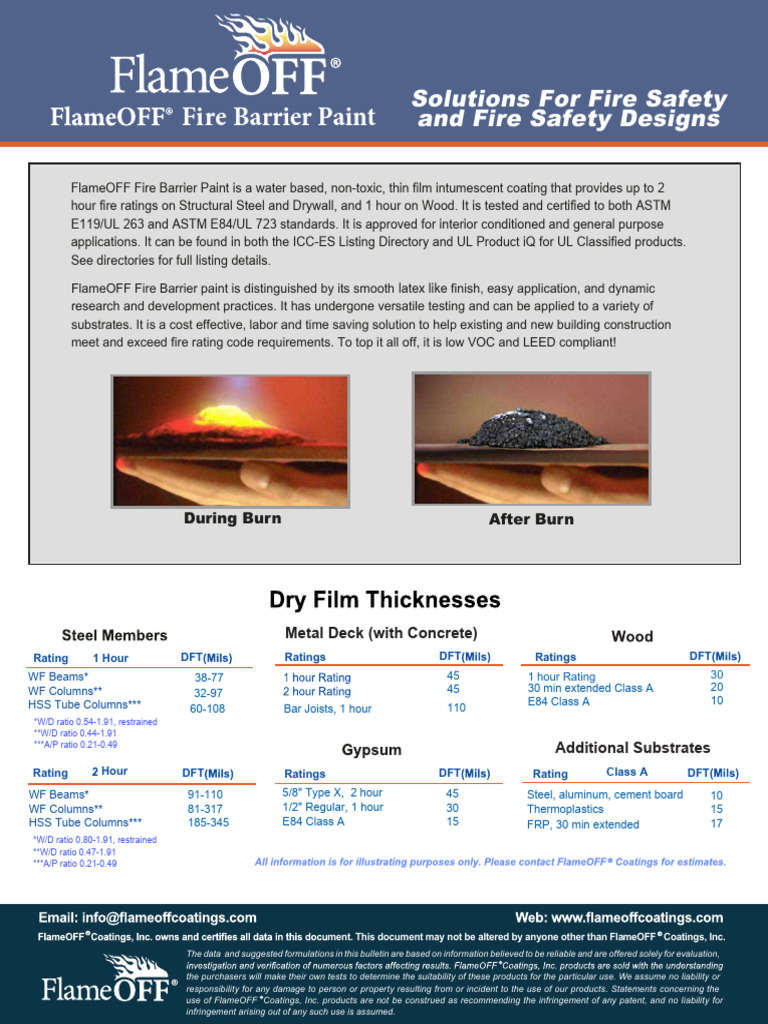 FlameOFF Fire Barrier Paint | PDF | Coating | Paint