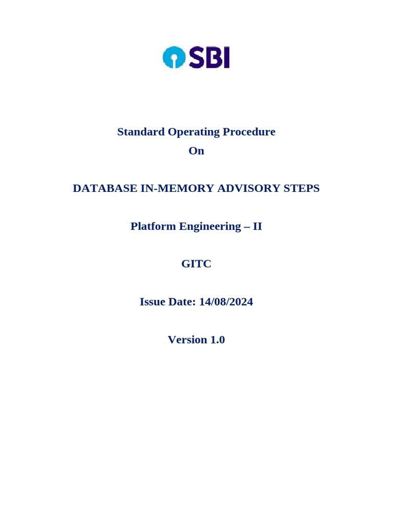 SOP_NTA_Inmemory_Advisory | PDF | Databases | Oracle Database