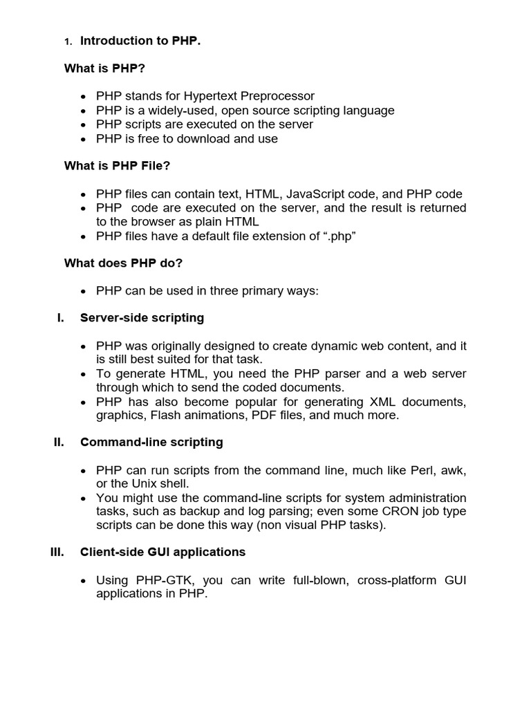 PHP Unit 1 | PDF | Php | Data Type