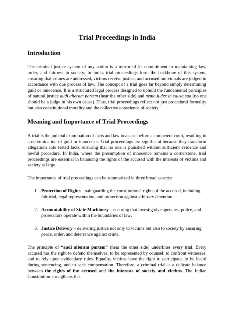 Trial Proceedings in India | PDF