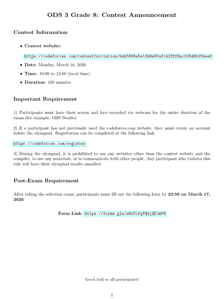 ODS 3 Informatics Grade 8 | PDF