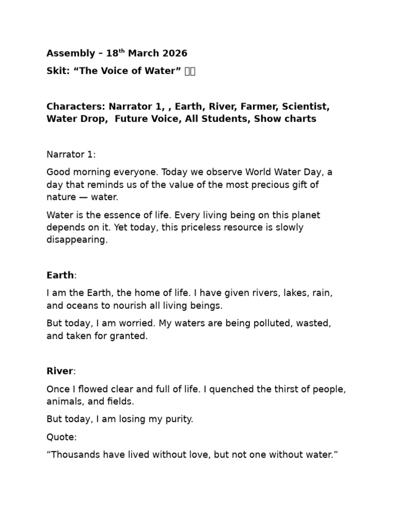 Term 2 - Grade 1 Assembly Skit | PDF