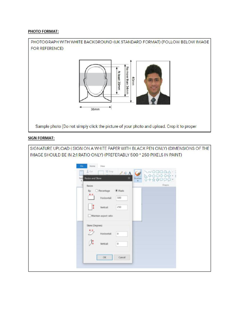Photo & Sign Format | PDF