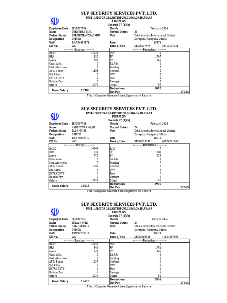 Payslip Feb 26 | PDF