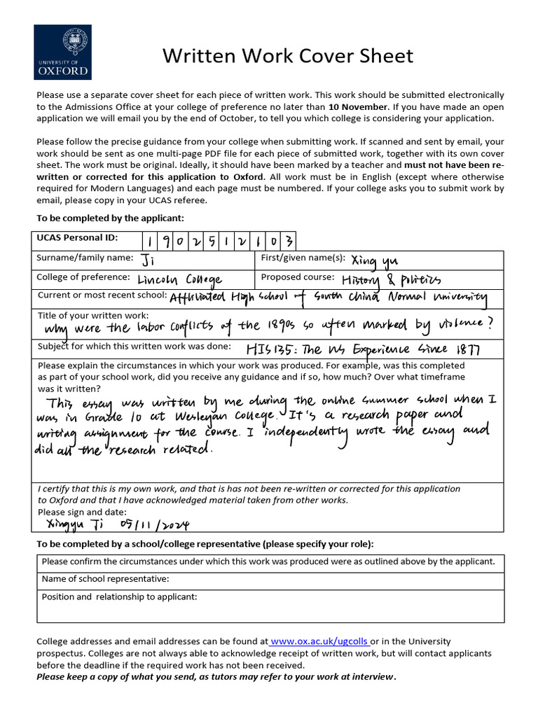 Written Work Cover Sheet | PDF