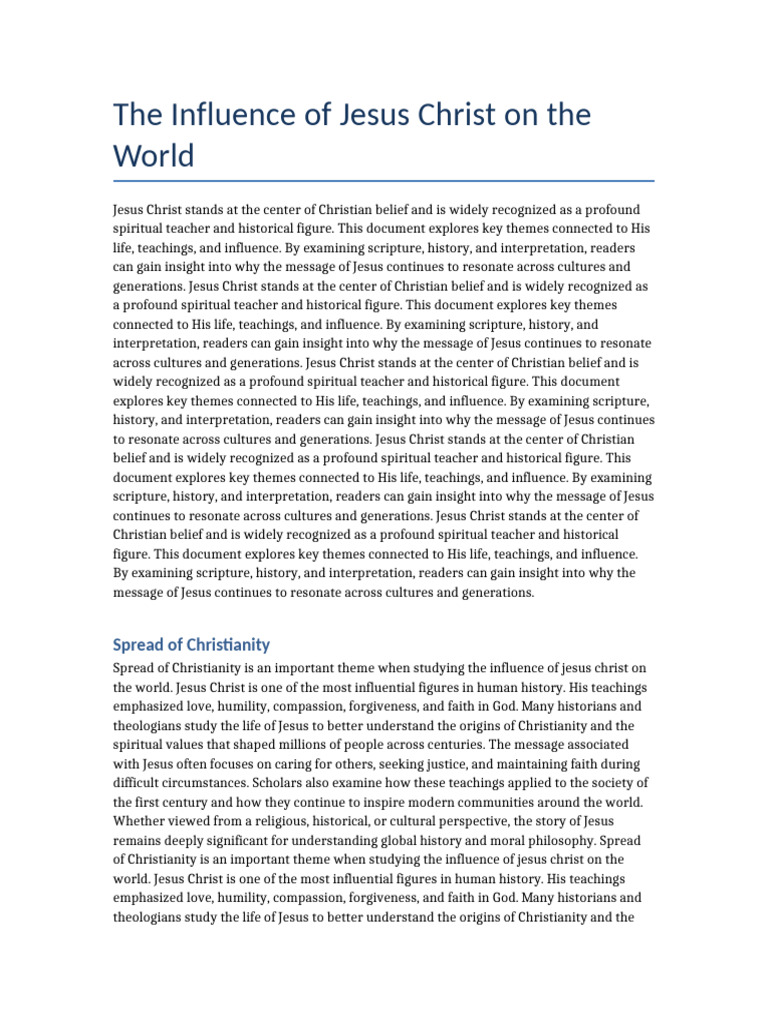 Jesus Christ Document 5 | PDF | Faith | Jesus