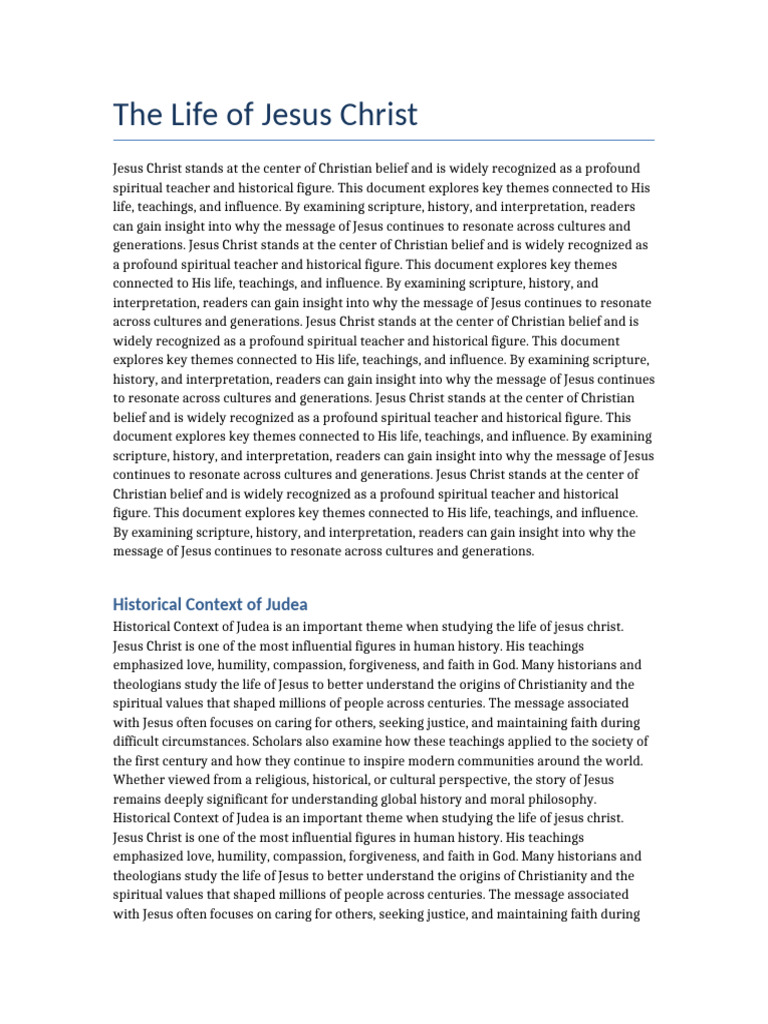 Jesus Christ Document 1 | PDF | Faith | Jesus