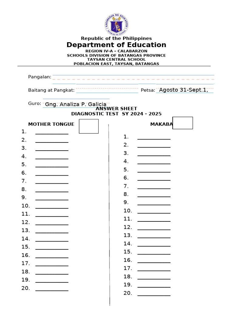 Answer Sheet - Summative Test 2 | PDF | Chess Theory | Chess