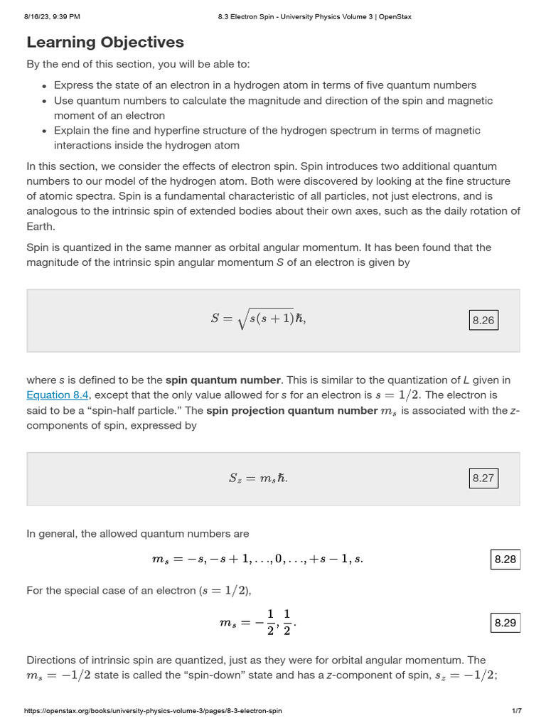 Electron Spin Pauli Exclusion | PDF | Spin (Physics) | Electron