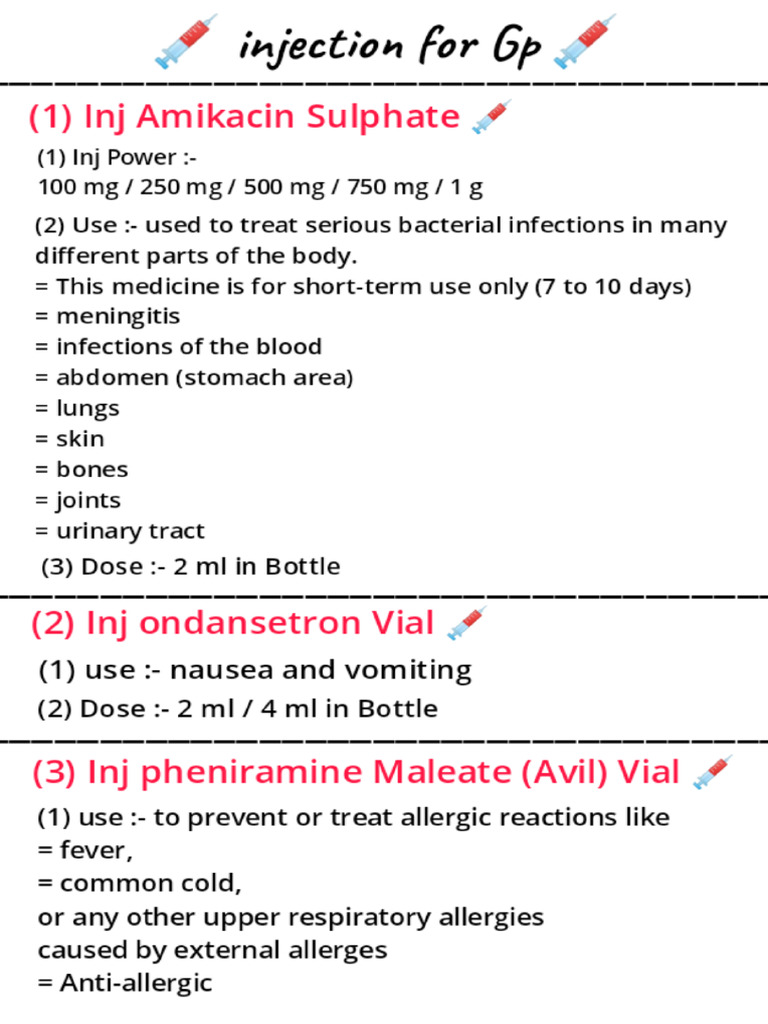 Injections For GP | PDF