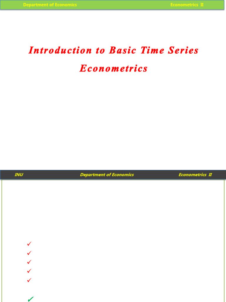 Chapter 3 PPT Econometrics II | PDF | Autoregressive Integrated Moving ...