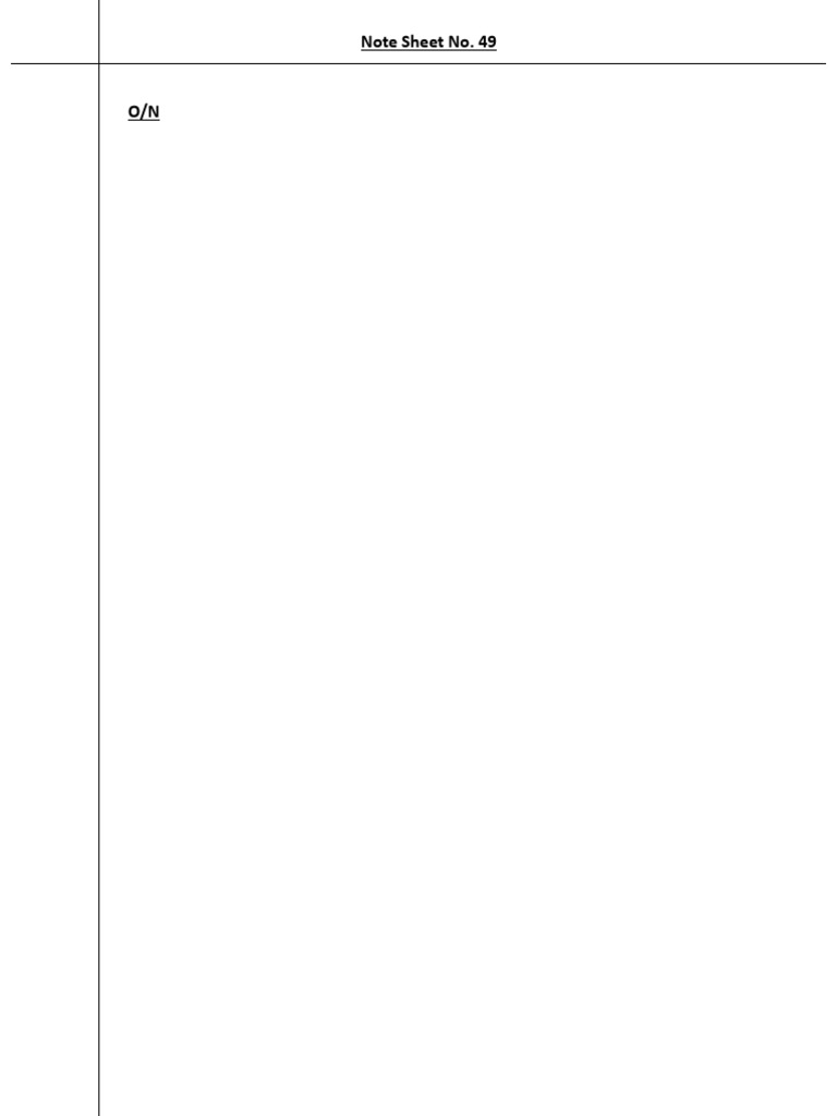 Note Sheet No. 49 | PDF