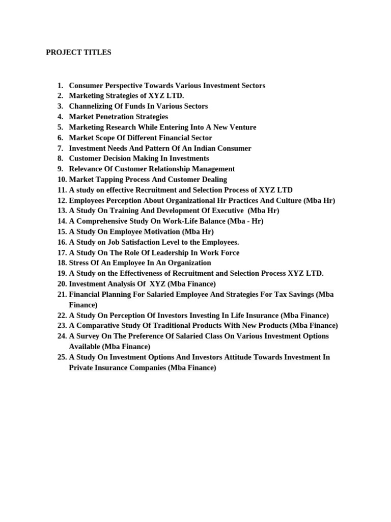 Project Titles 1 1 1 | PDF