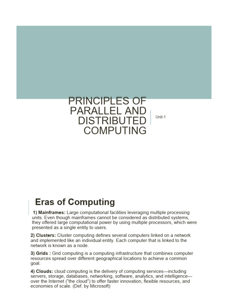 Unit 1 | PDF | Parallel Computing | Distributed Computing