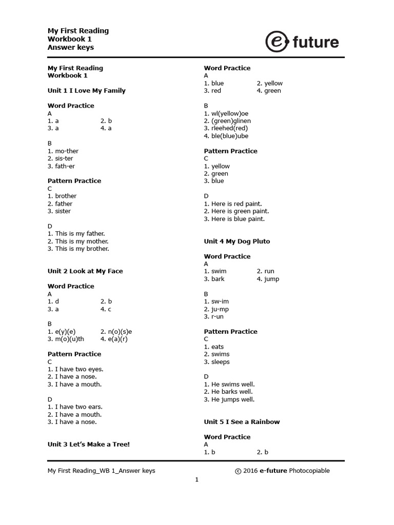 02 MFR 1 WB Answer Keys | PDF