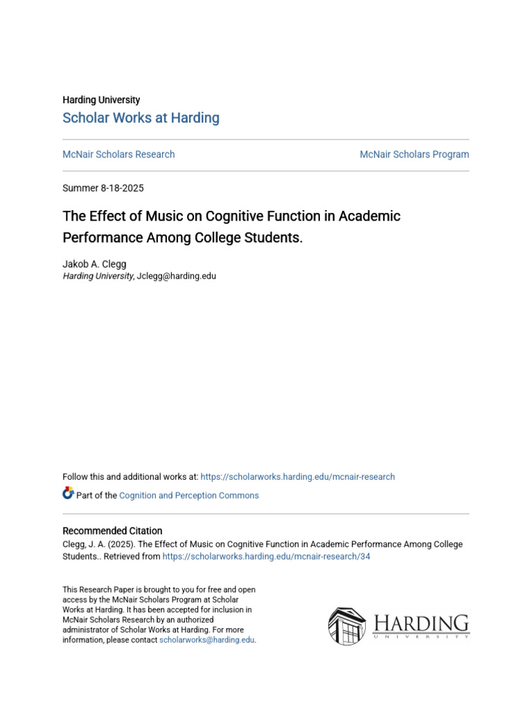 The Effect of Music | PDF | Cognition | Memory