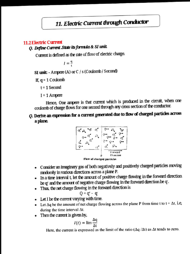 11th Electric Current Through Conductor | PDF | Electric Current ...