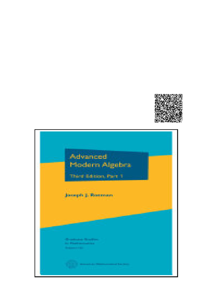 Advanced Modern Algebra Part 1 3rd Edition Joseph J. Rotman | PDF