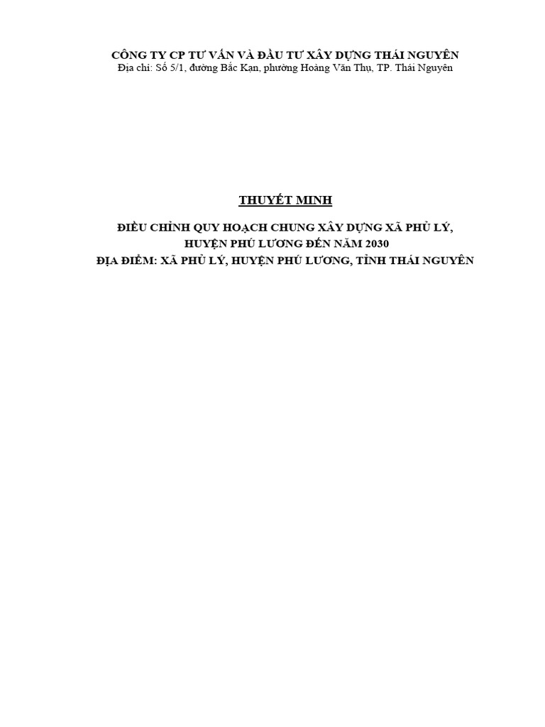 Thuyết Minh Phủ Lý 8.12.2022 (File in) | PDF