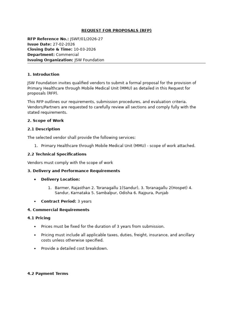 RFP Template | PDF | Request For Proposal | Specification (Technical ...