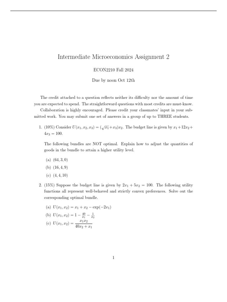 2024F Assignment 2 PDF | PDF | Utility | Supplemental Nutrition ...