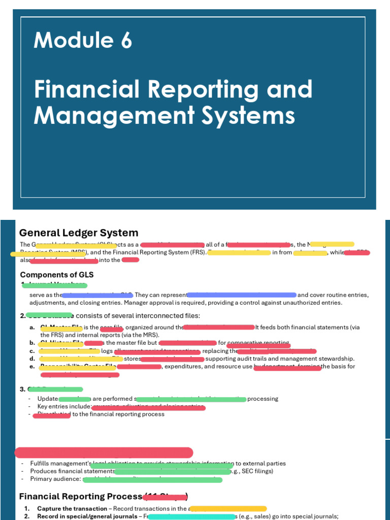 Module 6 Financial Reporting Management Systems Upload | PDF | Return ...