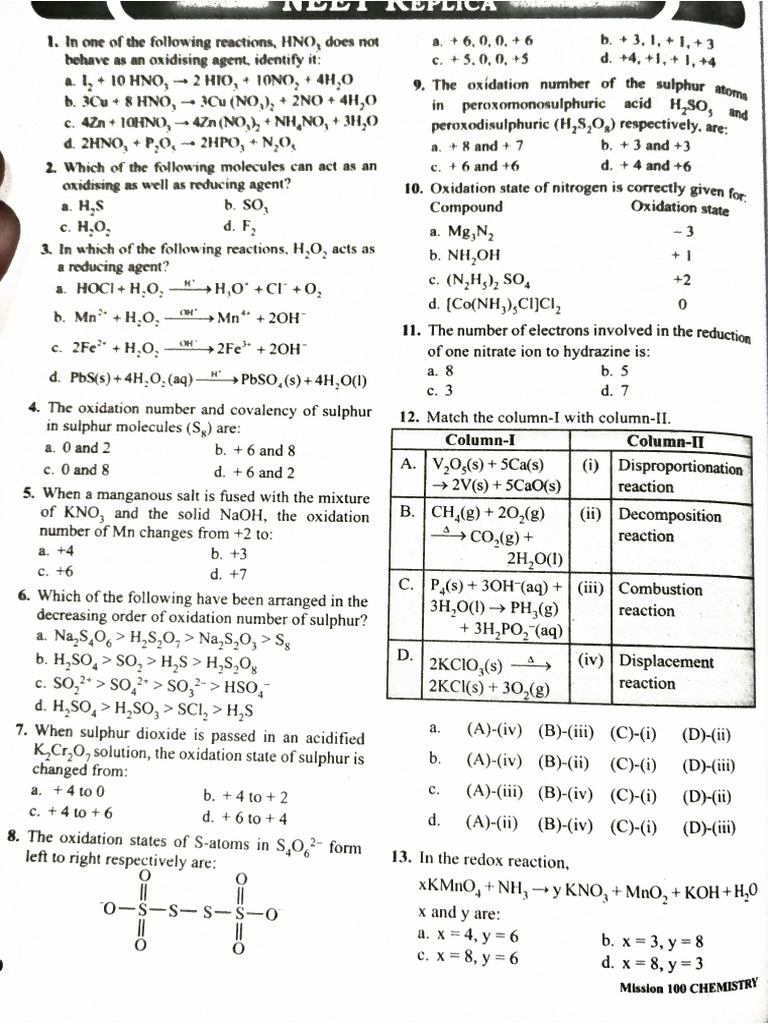 Redox RXN | PDF