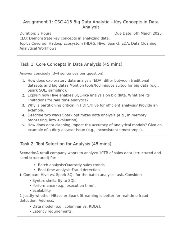 DSC415_Assignment_1_comsats | PDF | Data Analysis | Big Data
