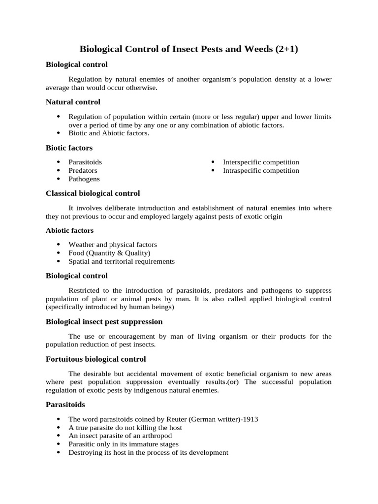 Biological Control Material | PDF | Biological Pest Control | Parasitism