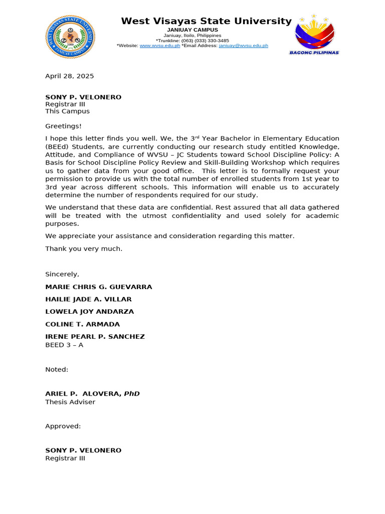 Letter Request For Registrar | PDF