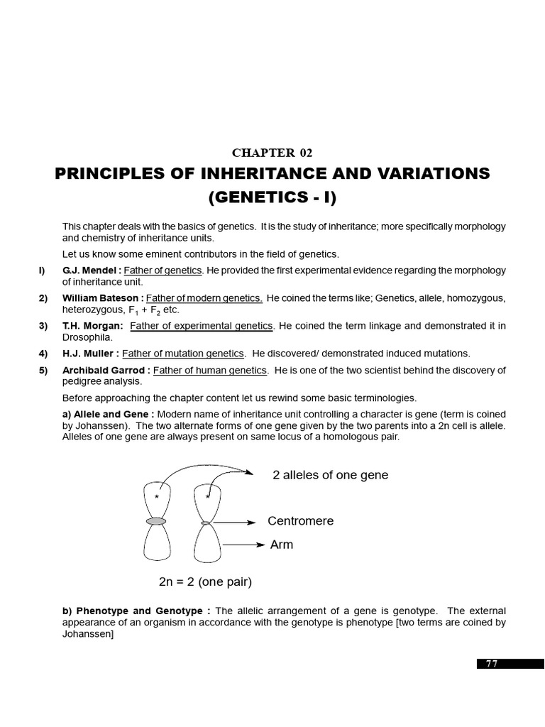 Principles of Inheritance & Variation (LN) | PDF | Dominance (Genetics ...