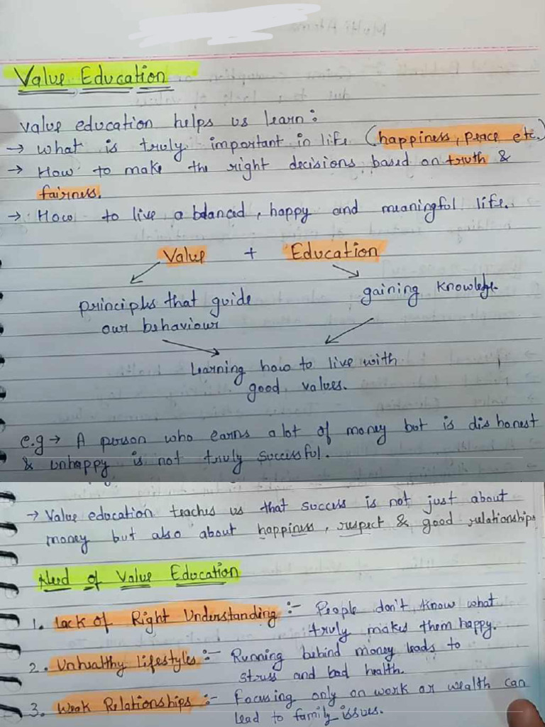 Uhv Unit-1 Handwritten Notes | PDF | Happiness | Value (Ethics)