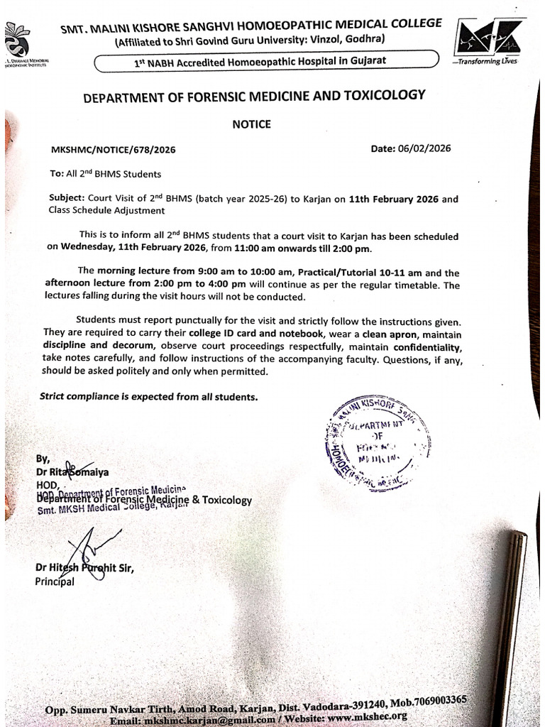 Court Visit - Notice | PDF