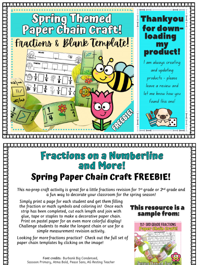 1st2ndGradeFractionsCraftPaperChainCraftSpringthemedFreebie-1 | PDF