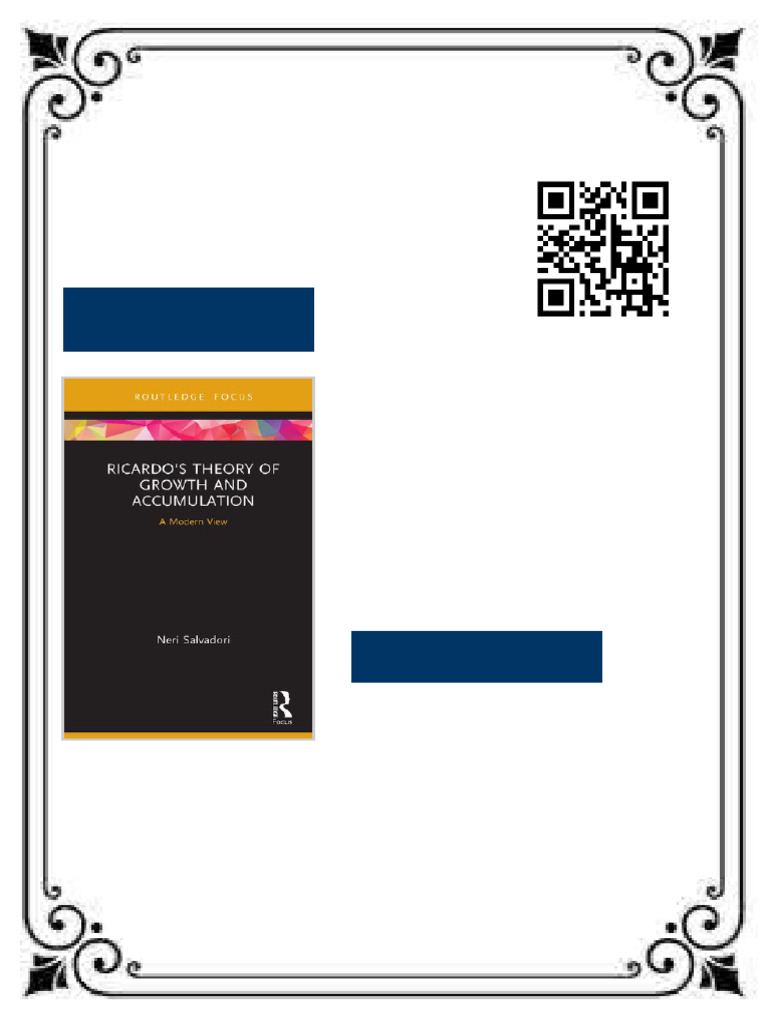 Ricardo s Theory of Growth and Accumulation A Modern View 1st Edition ...