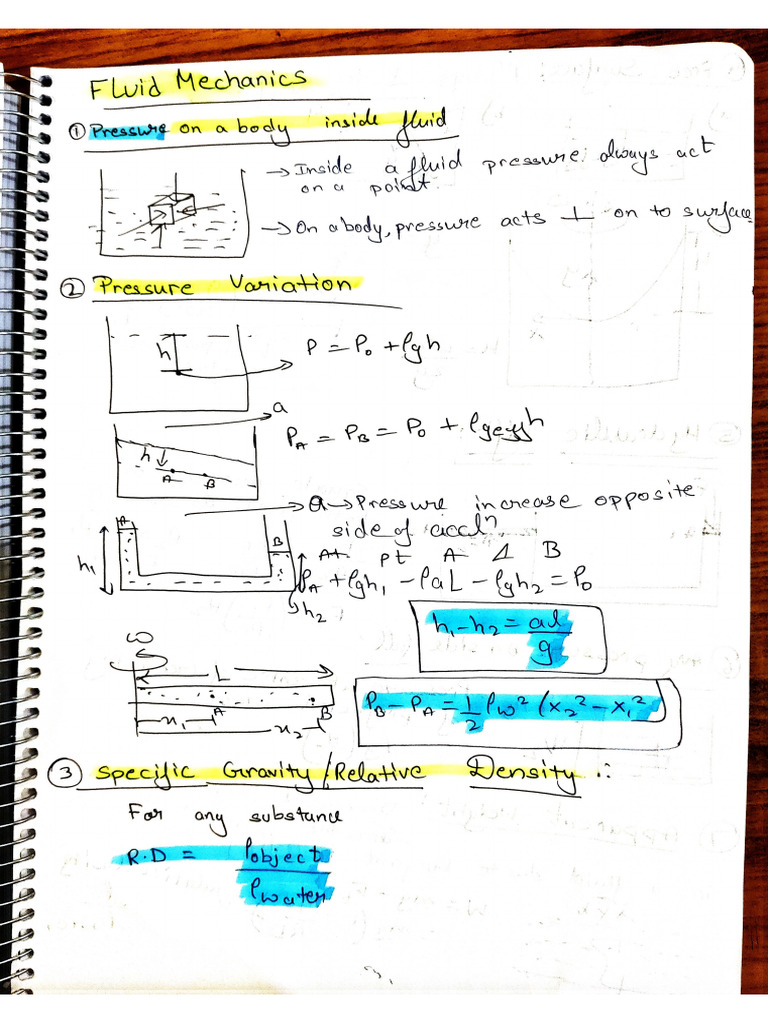 Fluid Mechanics Short Notes | PDF