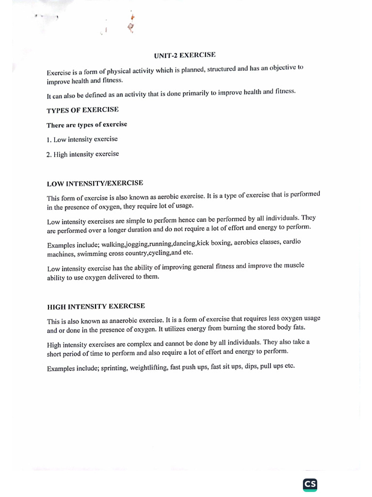 Unit 2 - Introduction To Exercise | PDF