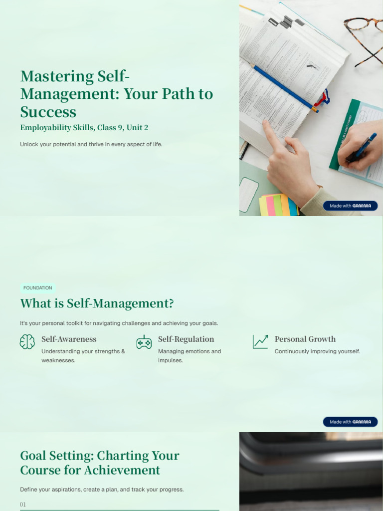Mastering Self Management Your Path to Success | PDF | Goal ...