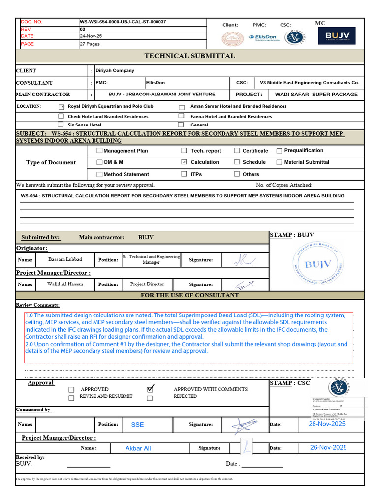 Mep Steel Calculation Approval | PDF | Buckling | Strength Of Materials
