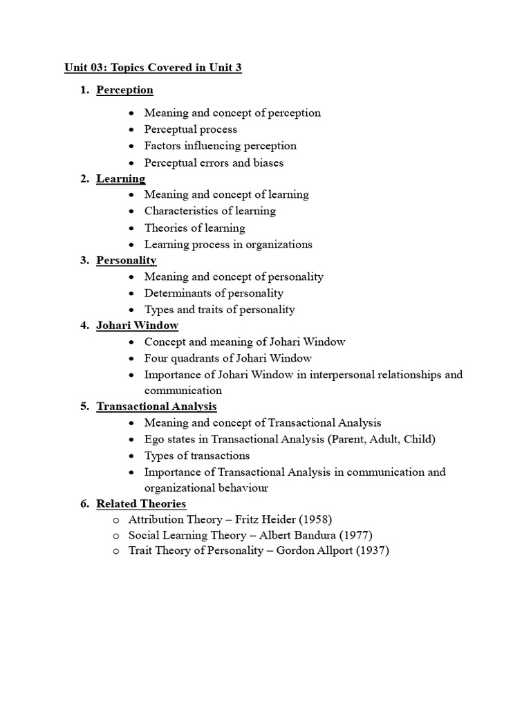 Unit 03 | PDF | Perception | Bias
