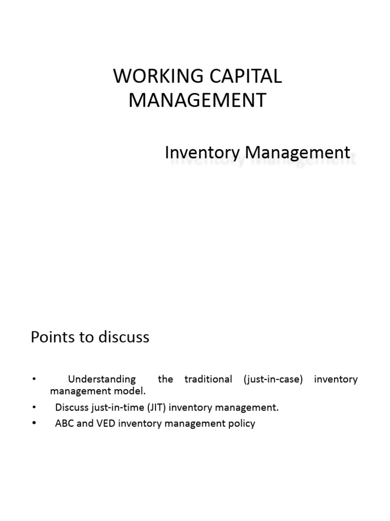 UNIT 7 Inventory Management | PDF | Inventory | Lean Manufacturing