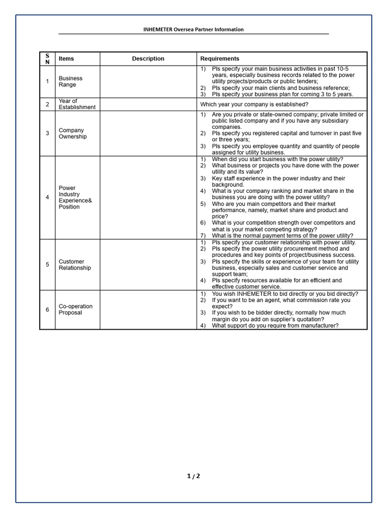 Form INHEMeter | PDF