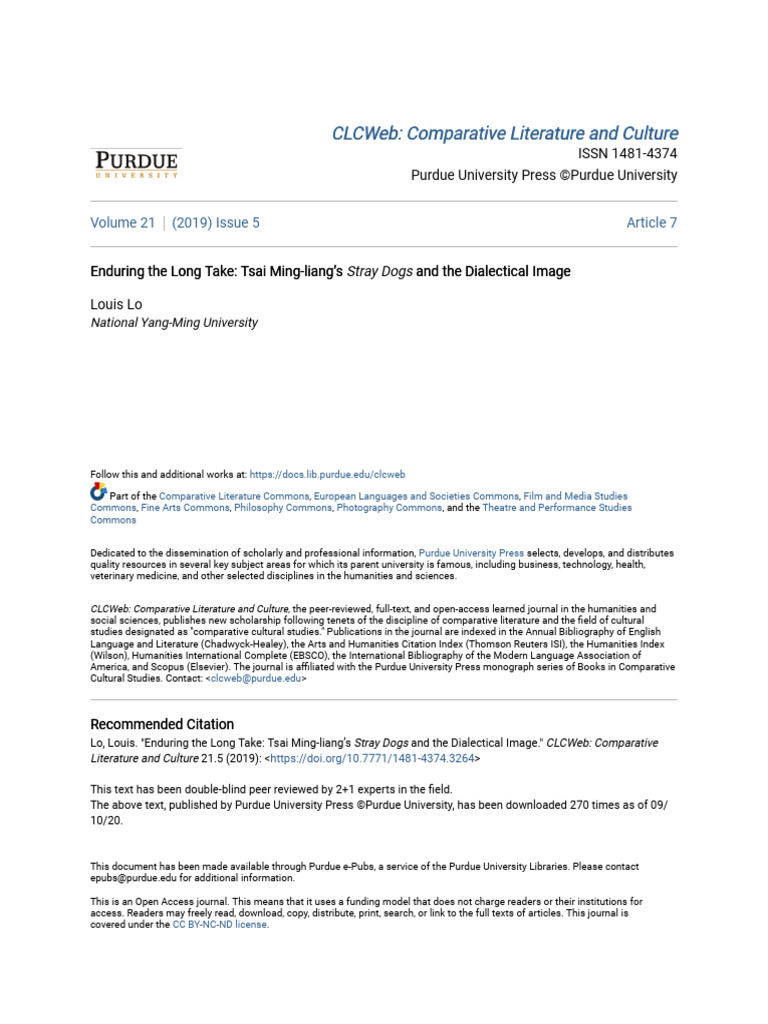 Enduring the Long Take_ Tsai Ming-liang_s _em_Stray Dogs__em_ And | PDF ...