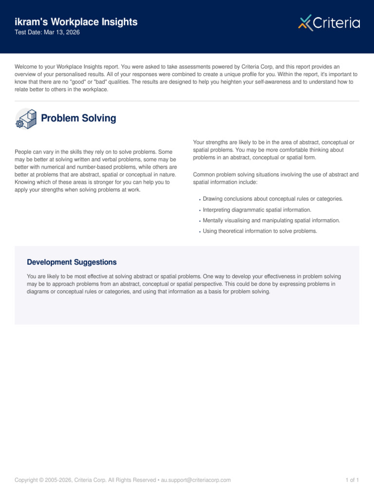 Workplace Insights - Ikram - Workplace-Insights | PDF